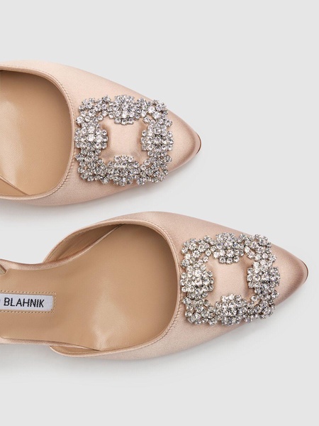 70mm Hangisli satin slingback pumps