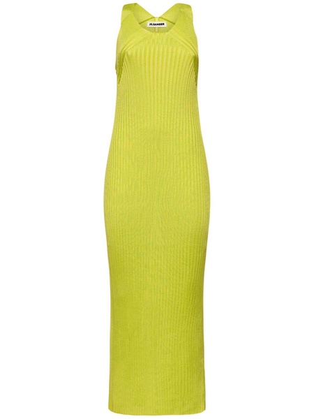Superfine ribbed viscose midi dress