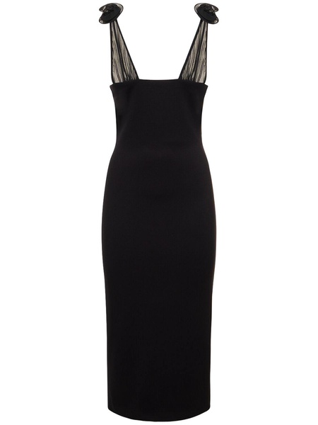Jersey midi dress w/roses