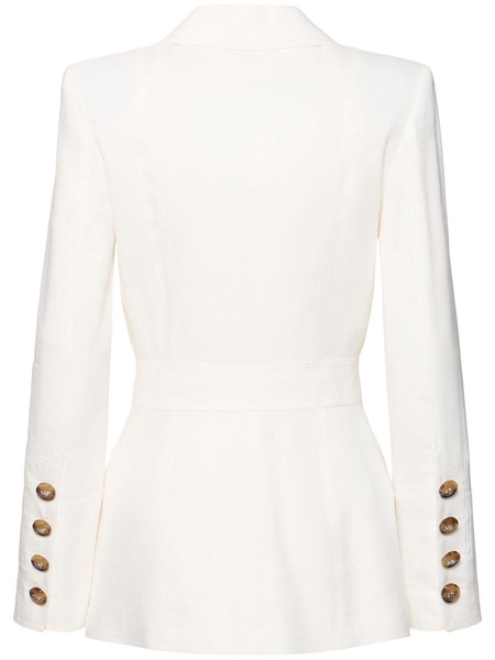 Linen blend double breast blazer
