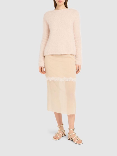 Back heart cut out fluffy sweater