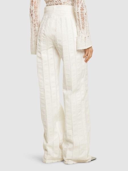 Cotton denim wide jeans