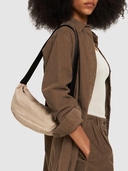 LVR Exclusive Small linen Crescent bag