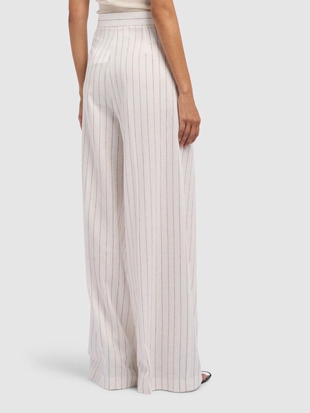 Clarion striped cotton blend wide pants