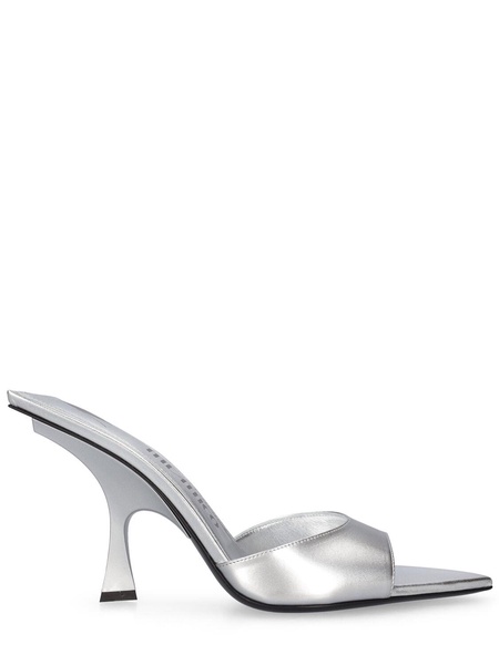 95mm Ester faux metallic leather mules