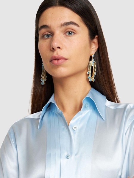 Crystal pendant earrings
