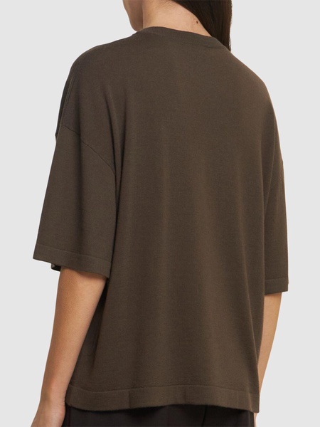 Wool & cashmere short sleeve sweater