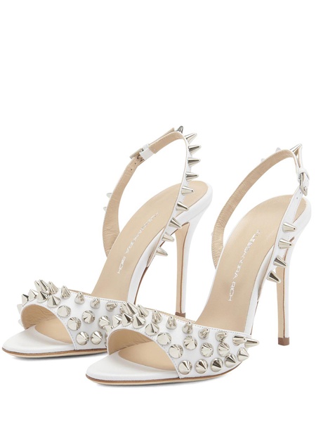 100mm Leather sandals w/ spikes