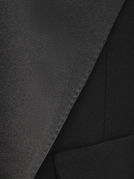 Wool blend cropped tuxedo jacket