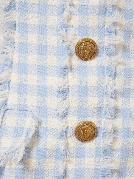 Gingham tweed mini dress