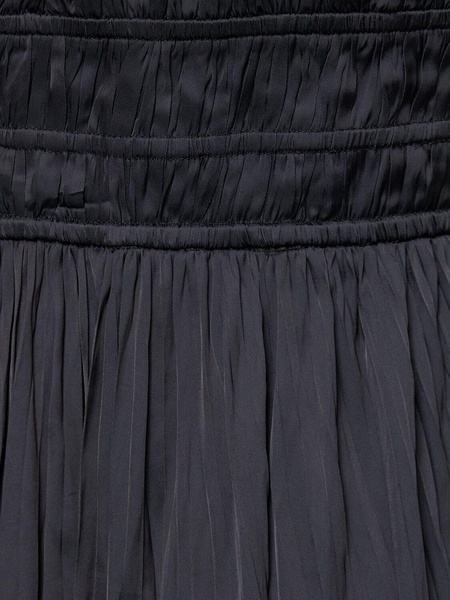 Delia pleated satin long gown