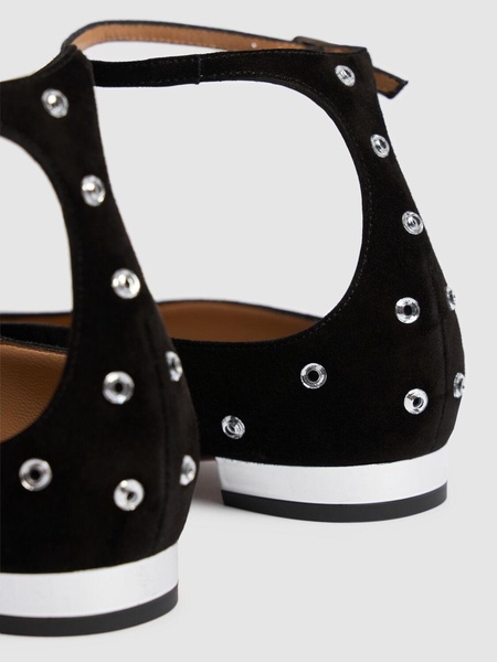 10mm Love Affair suede & crystal flats