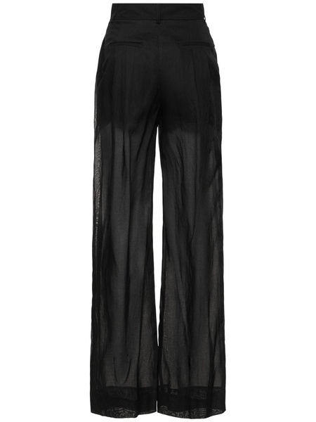 Sheer cotton organza wide pants
