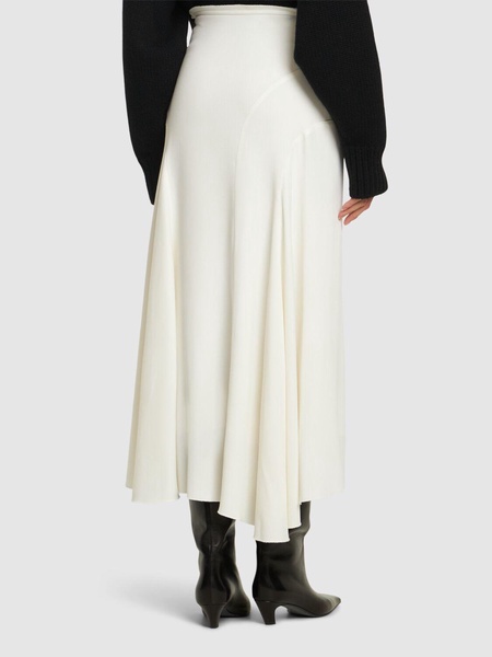 Spiral seam fine ribbed skirt