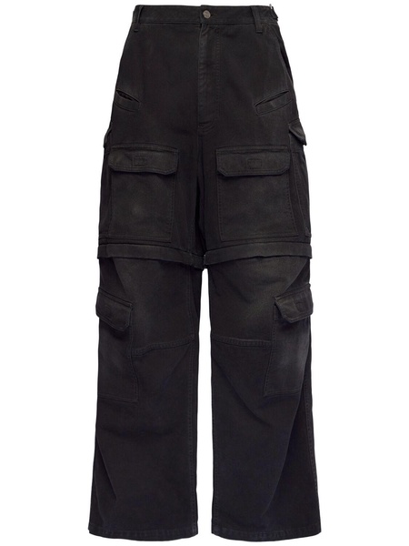 Bleached cotton cargo pants