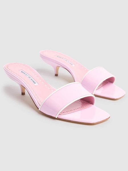 50mm Helamu patent leather mules