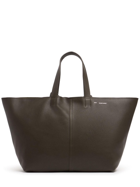 Midi leather tote bag