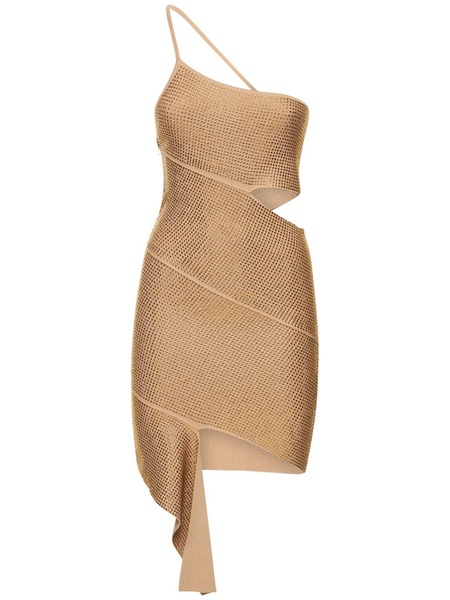 Mono shoulder knit mini dress