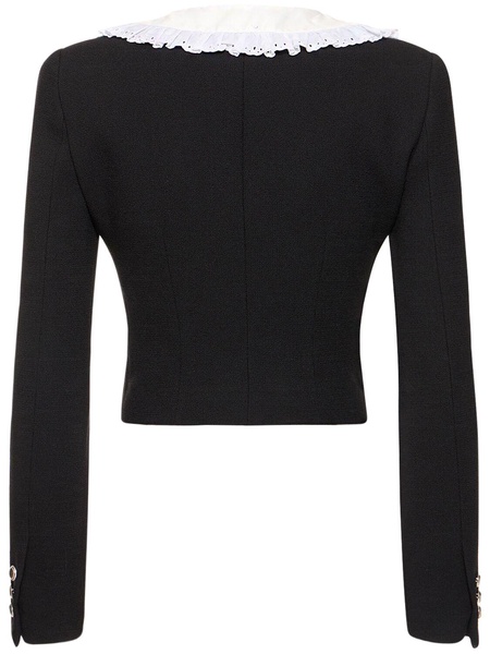 Tweed bouclé jacket w/ collar