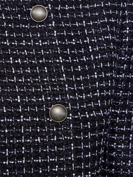 Sequined tweed double breasted jacket