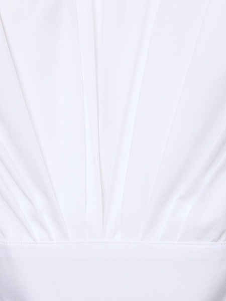 Cotton poplin s/s flared midi dress