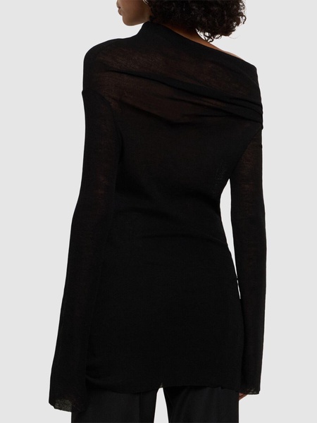 Tizziana drop shoulder knit wool top