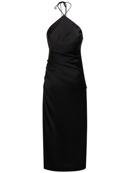 Hansel halter neck satin midi dress