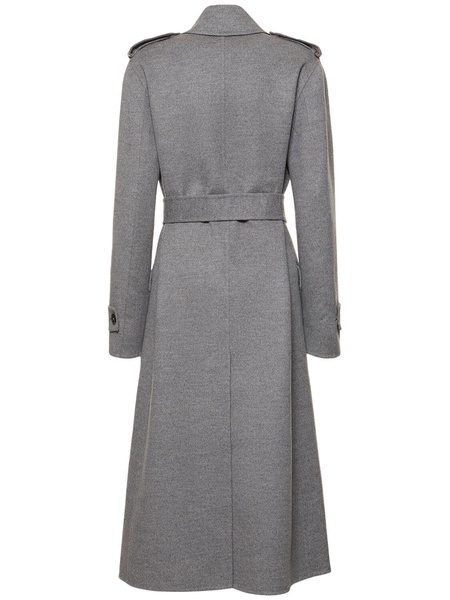 Wool double breasted belted coat