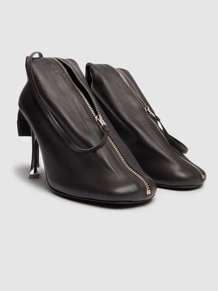 100mm leather ankle boots
