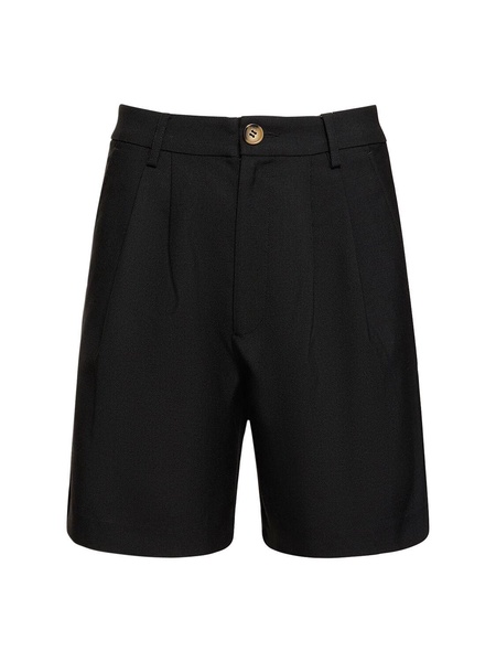 Carrie pleated wool blend shorts