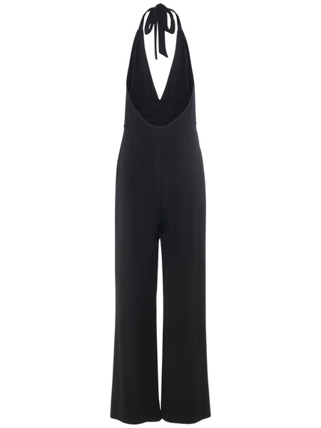 Nice viscose crepe halter neck jumpsuit