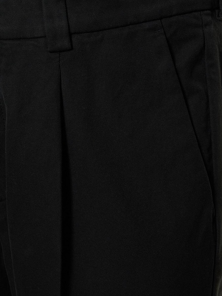 Cotton gabardine straight pants