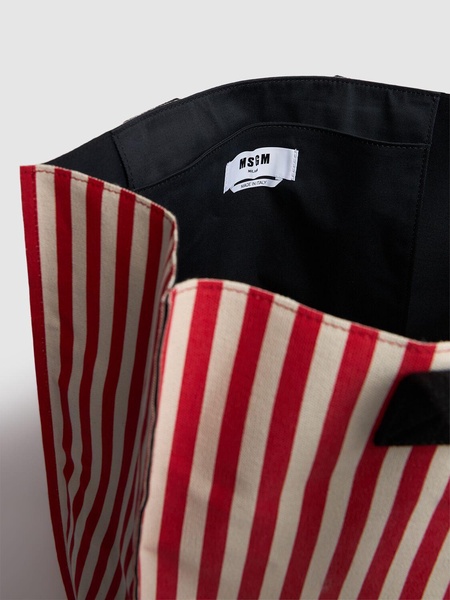 Striped canvas shopping bag
