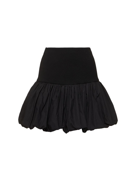 Bubble knit viscose blend mini skirt
