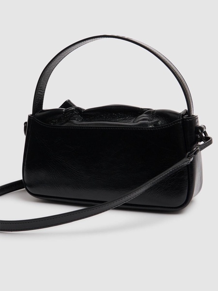 Micro Multipocket leather top handle bag