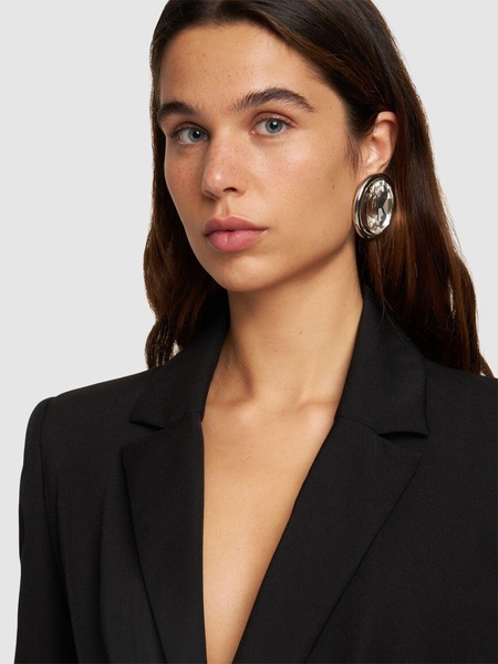 Oval crystal stud earrings