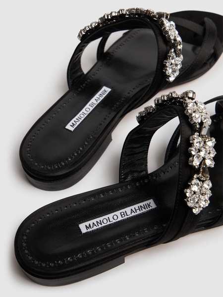 10mm Perlusa satin flat sandals