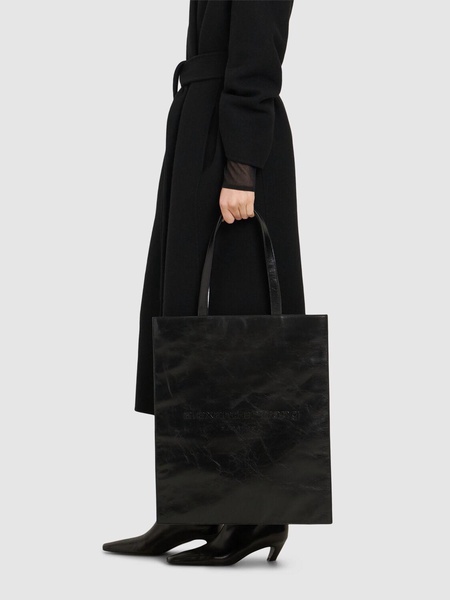 Large Pinch crackled patent leather tote