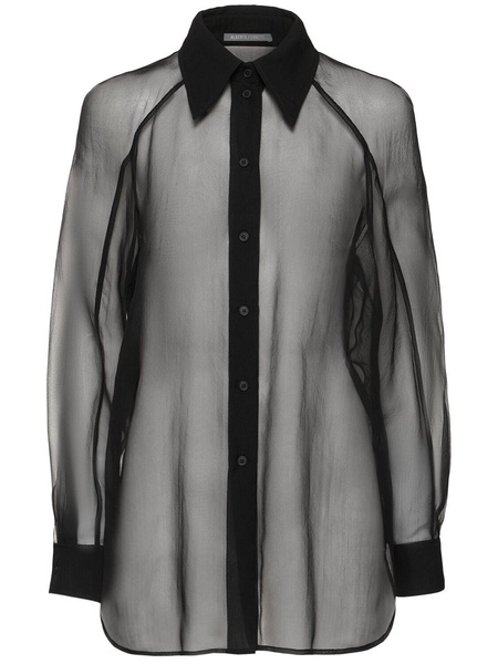 Sheer silk chiffon shirt