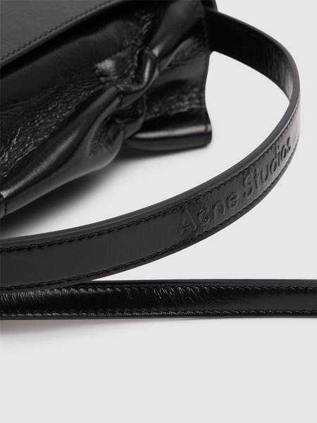 Micro Multipocket leather top handle bag