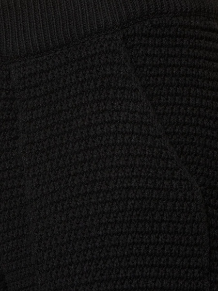 Chunky knit cotton blend wide pants