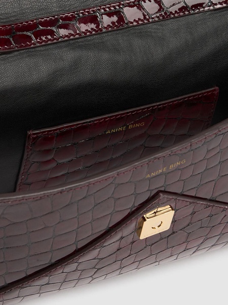 Small Elly embossed leather clutch