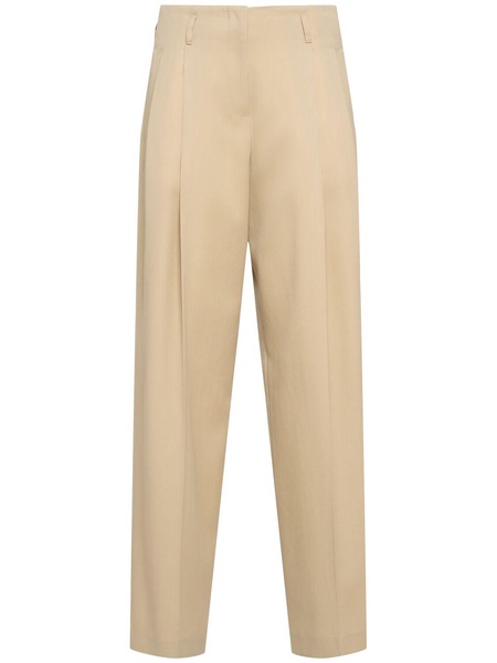 Golden wool wide leg pants