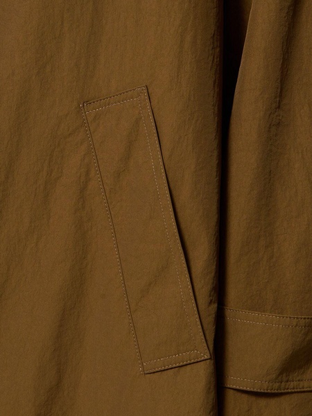 Nylon twill long trench coat