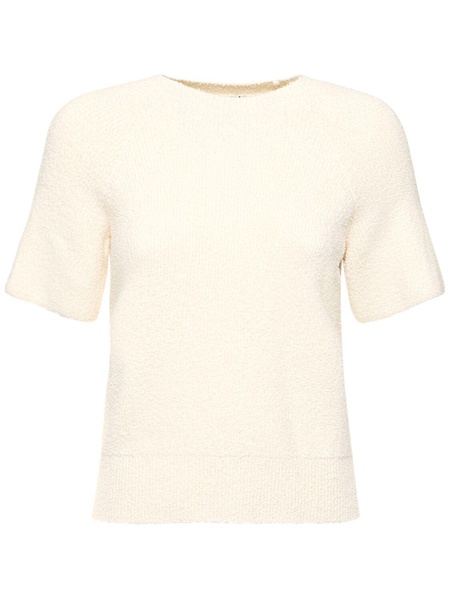 Raglan-sleeve terry knit cotton top