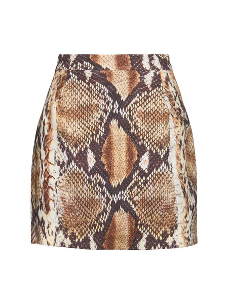 Printed stretch viscose mini skirt