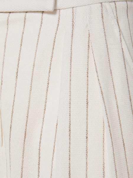Clarion striped cotton blend wide pants