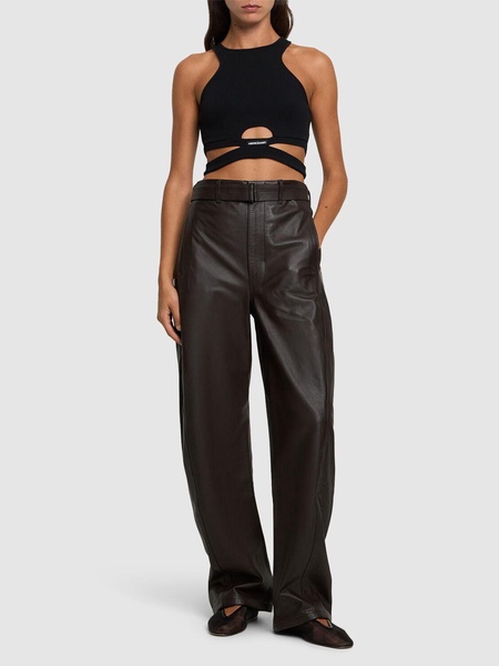 Ribbed cotton jersey crop top