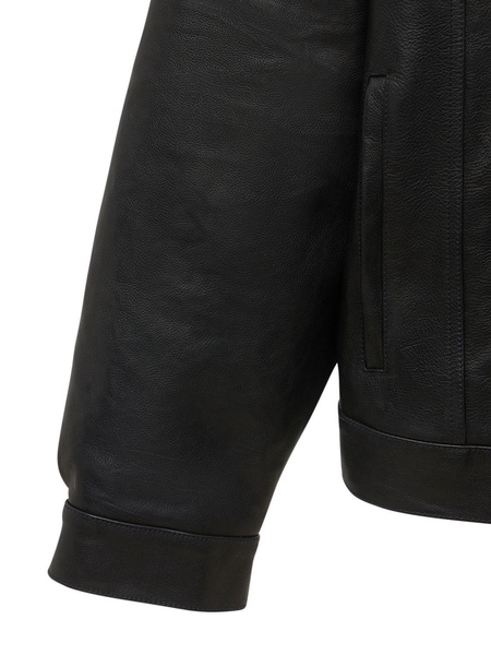 Denim-style leather jacket