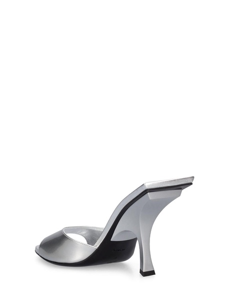 95mm Ester faux metallic leather mules